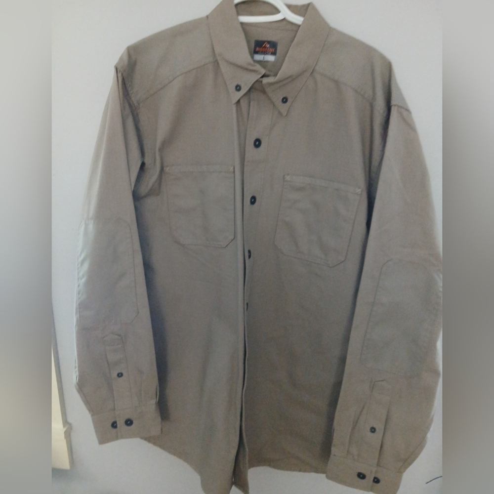 Ridgecut Toughwear Long Sleeve Work Shirt Men's L Heavy Duty Thick!